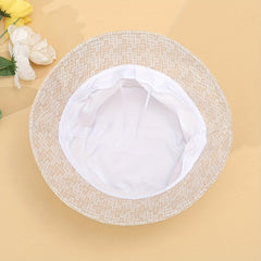 Classic Embossed Bucket Hat Khaki Sunscreen Basin Hat Women Travel Beach Hats
