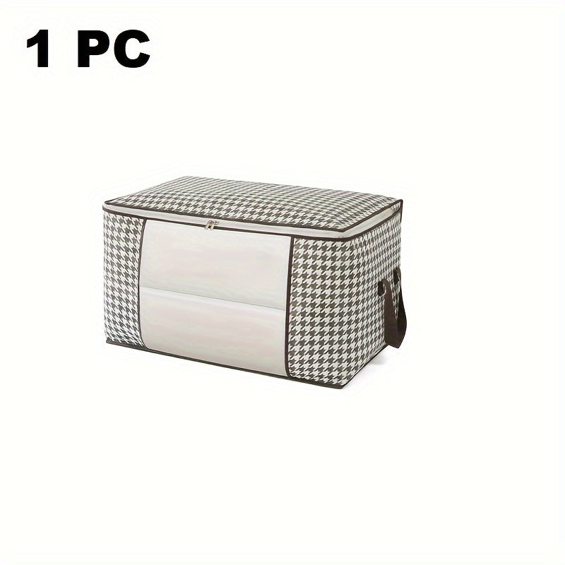 Large Capacity Zippered Clothes Storage Bag with Lids & Handles
