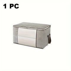 Large Capacity Zippered Clothes Storage Bag with Lids & Handles