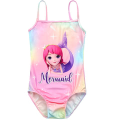 Toddler Girls Mermaid Print One Piece Swimsuit