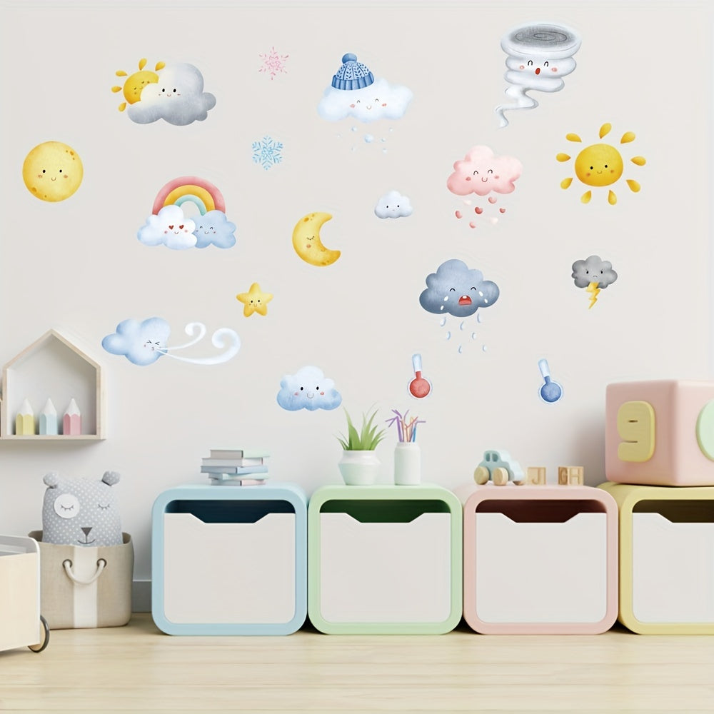 Astronaut Clouds Balloons Sky Wall Stickers