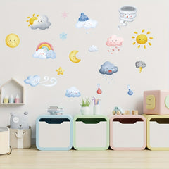 Astronaut Clouds Balloons Sky Wall Stickers