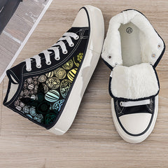 Easter Egg Pattern High Top Skate Shoes with Warm Lining