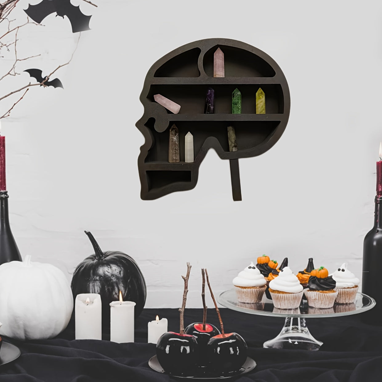 Skull Crystal Stand Gothic Display Shelf