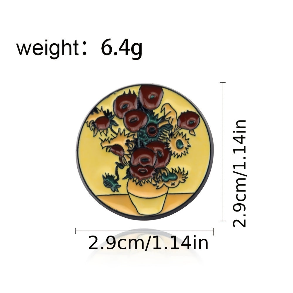 Yellow Vase Sunflower 3D Pattern Brooch Girls