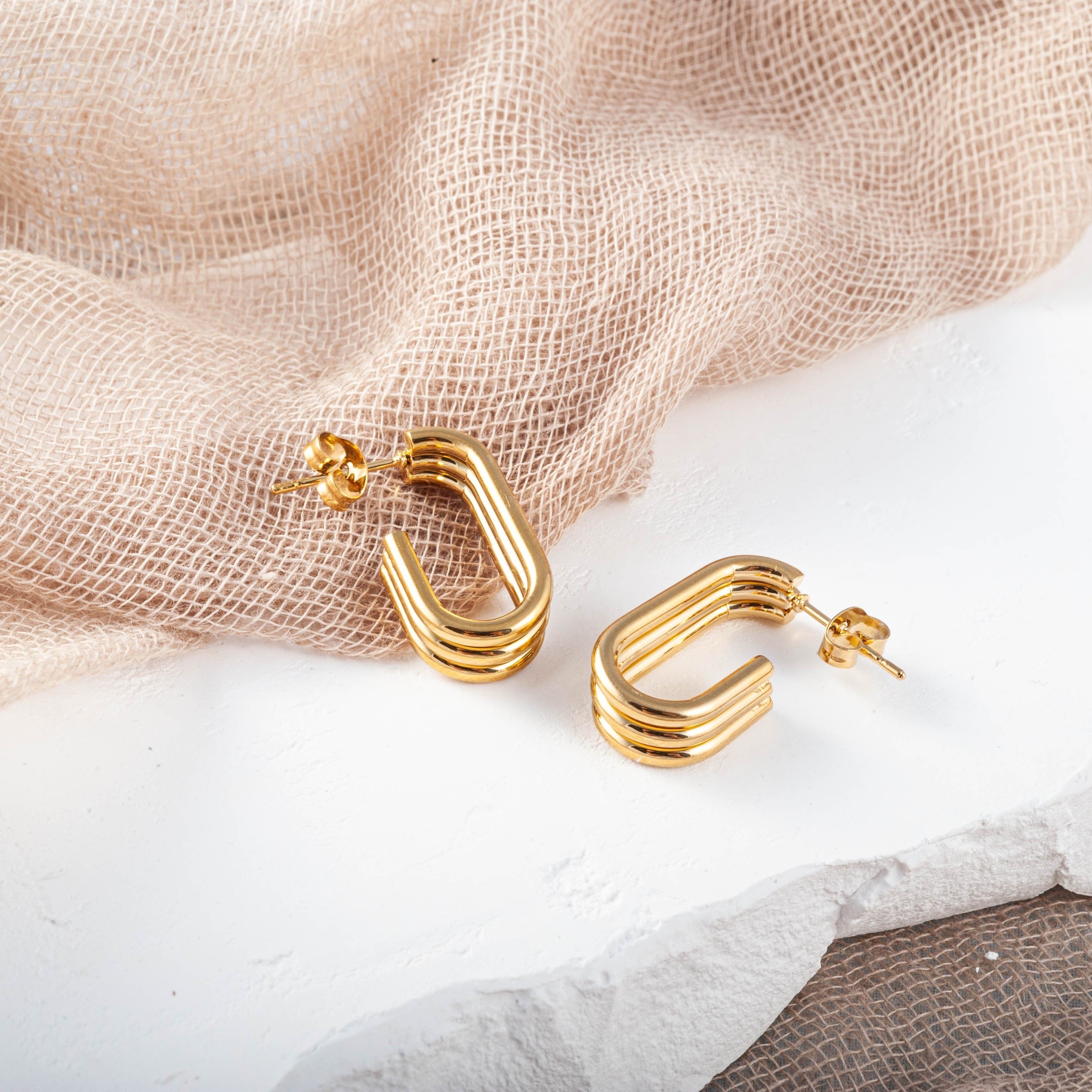 Geometric Stud Earrings Minimalist Style for Girls