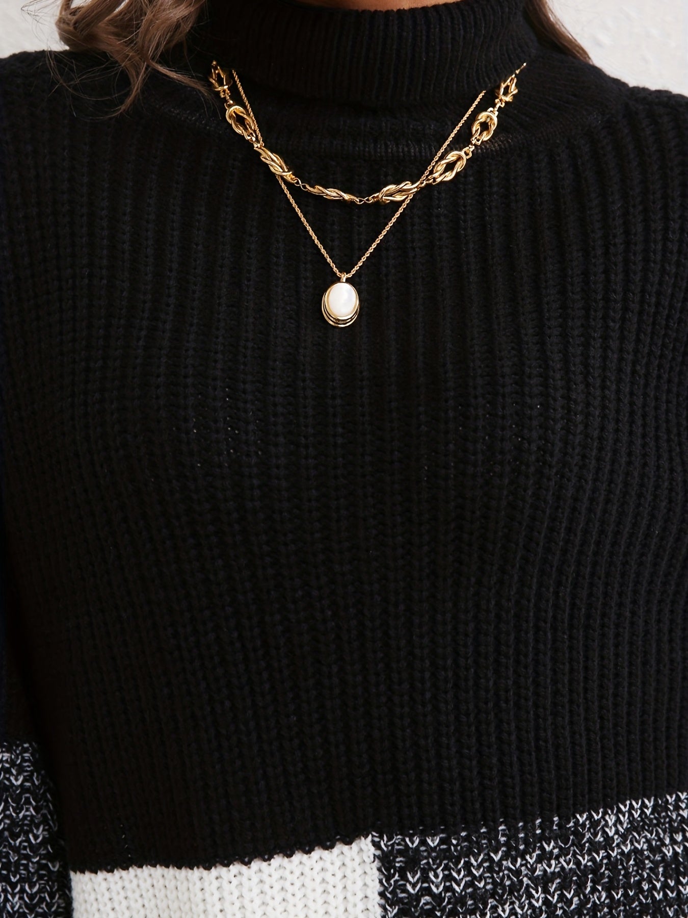 Block Drop Shoulder Sweater Women's