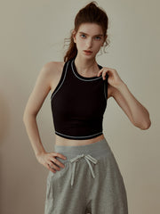 Sleeveless Crop Top Racerback Sports Tank Top
