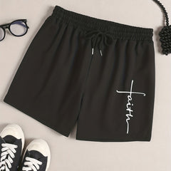 Letter Print Sporty Pajama Shorts