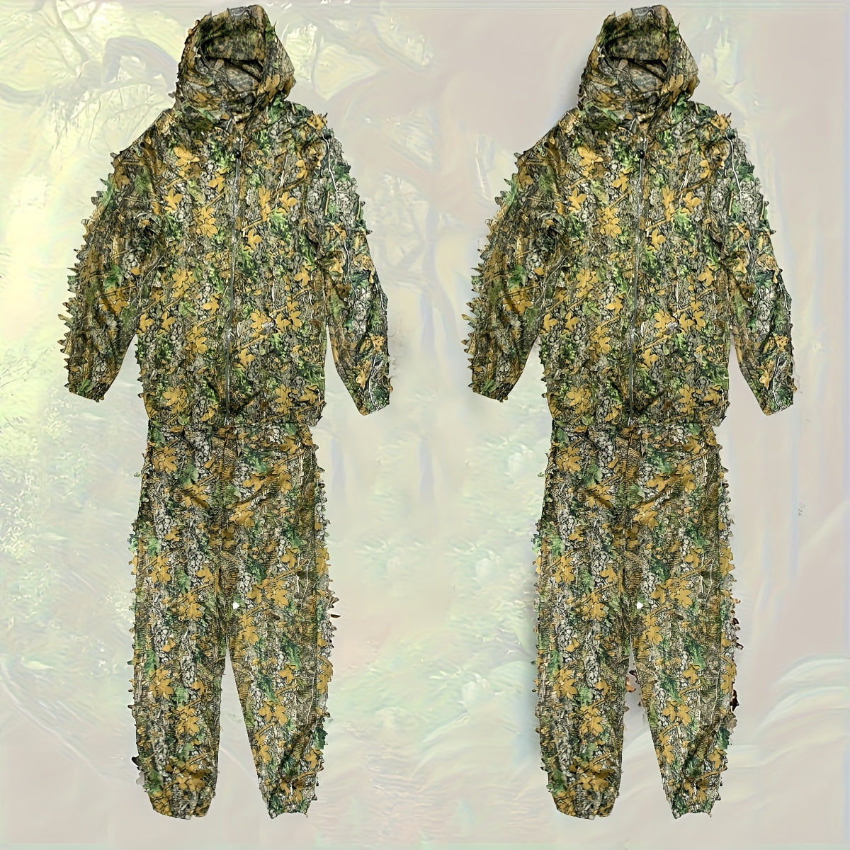 Lightweight Camo 3D Leafy Suit w/ Hood - Stay Hidden & Comfortable Outdoors