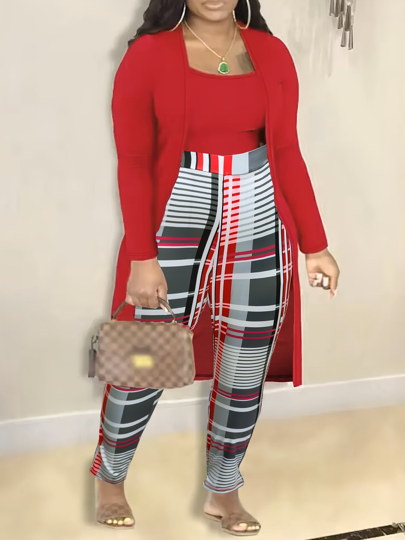 3-Piece Set: Cardigan, Tank Top & Leggings