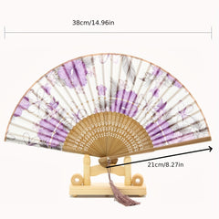 Men's Bamboo Folding Fan - Stylish Handheld Accessory