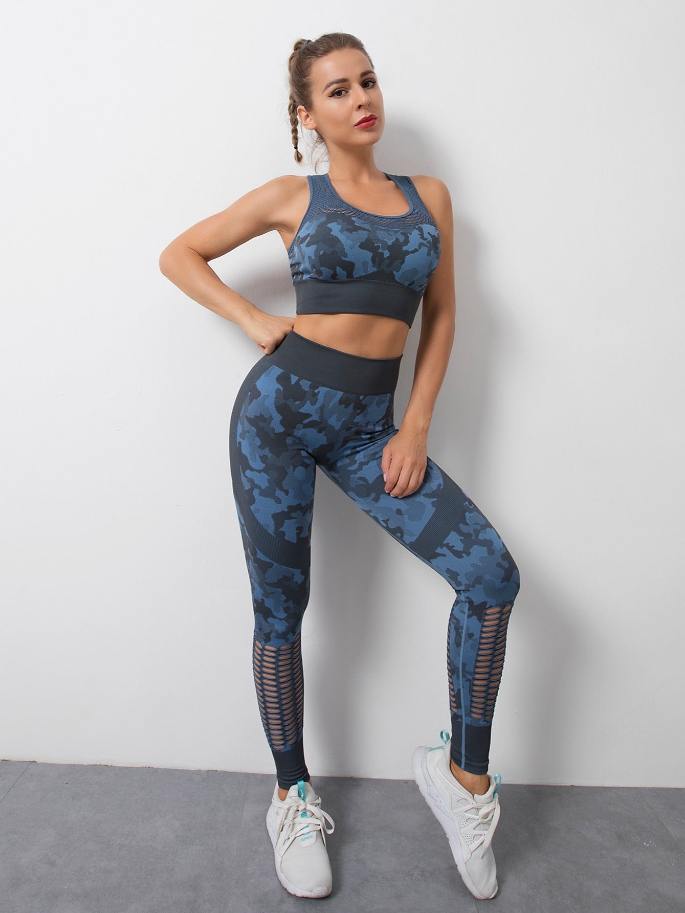 Women's Seamless Tank Top & High Waist Trousers Tracksuit Sports Fitness Set