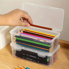 Transparent Pen Box Large Capacity Pencil Storage Box Pencil Bag Stationery Box