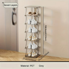 Folding Shoe Rack Stackable Shoe Storage Shelf Space Saving Organization