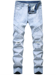 Men's Ripped Distressed Slim Fit Denim Jeans