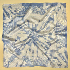 Tie Dye Paisley Silk Square Scarf for Women