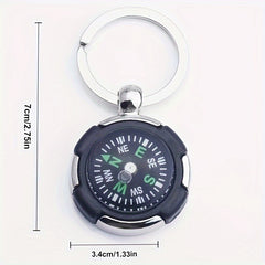 Men's Compass Tire Shape Pendant Keychain for Car Keys