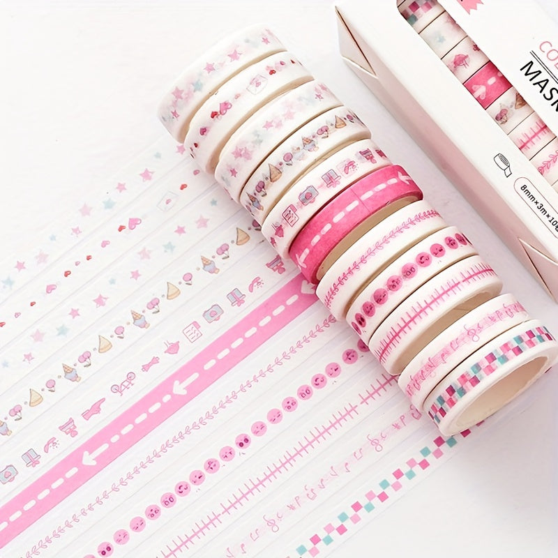 10 Rolls Colorful Washi Tape Set Decorative Stickers
