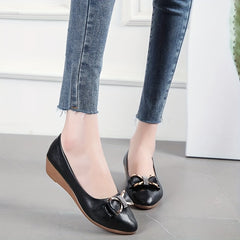 Women's Bowknot Rhinestone Flat Shoes Soft Sole Slip On Walking Flats