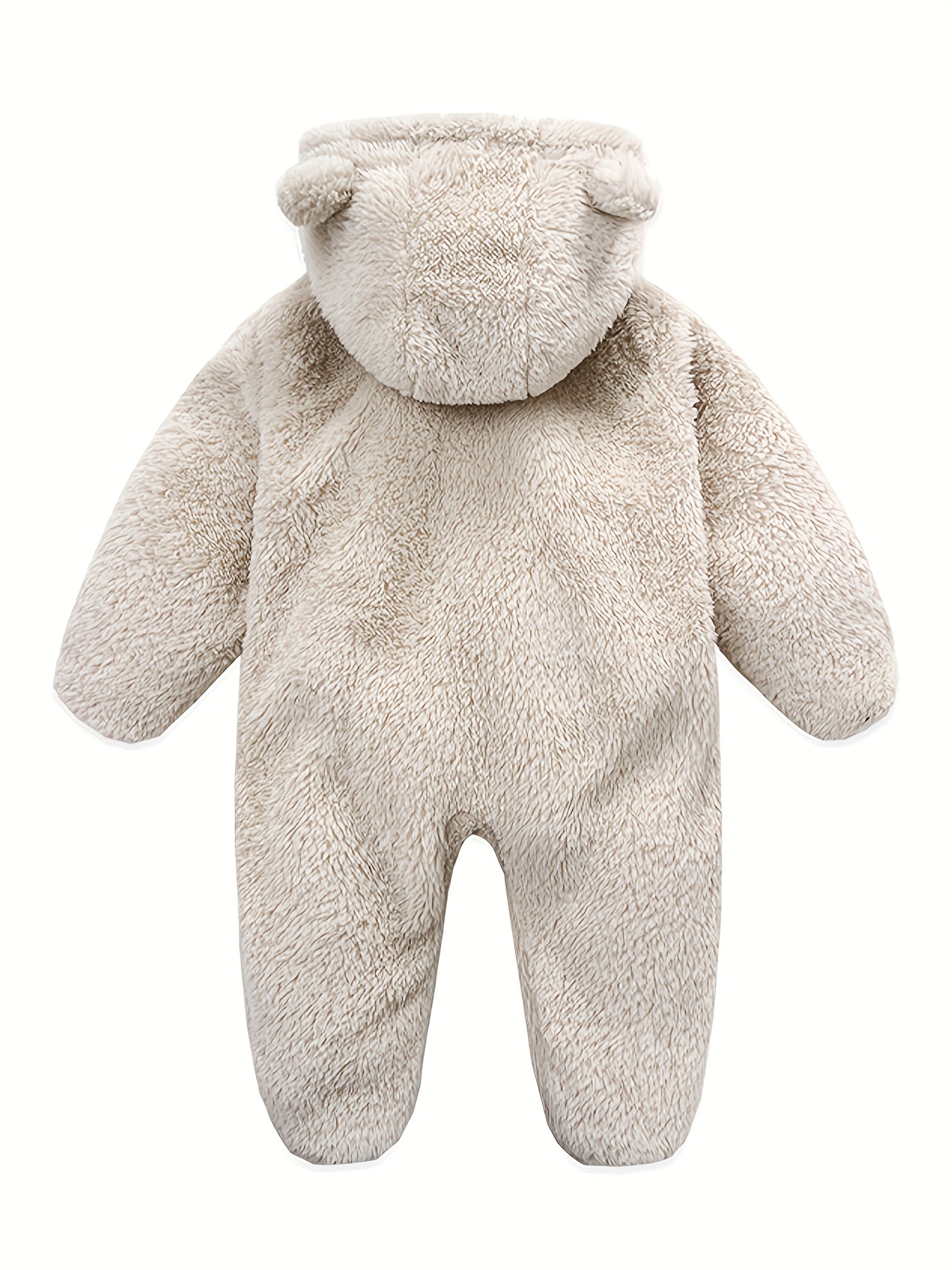 Baby Plush Polar Fleece Jumpsuit With Rabbit Ears