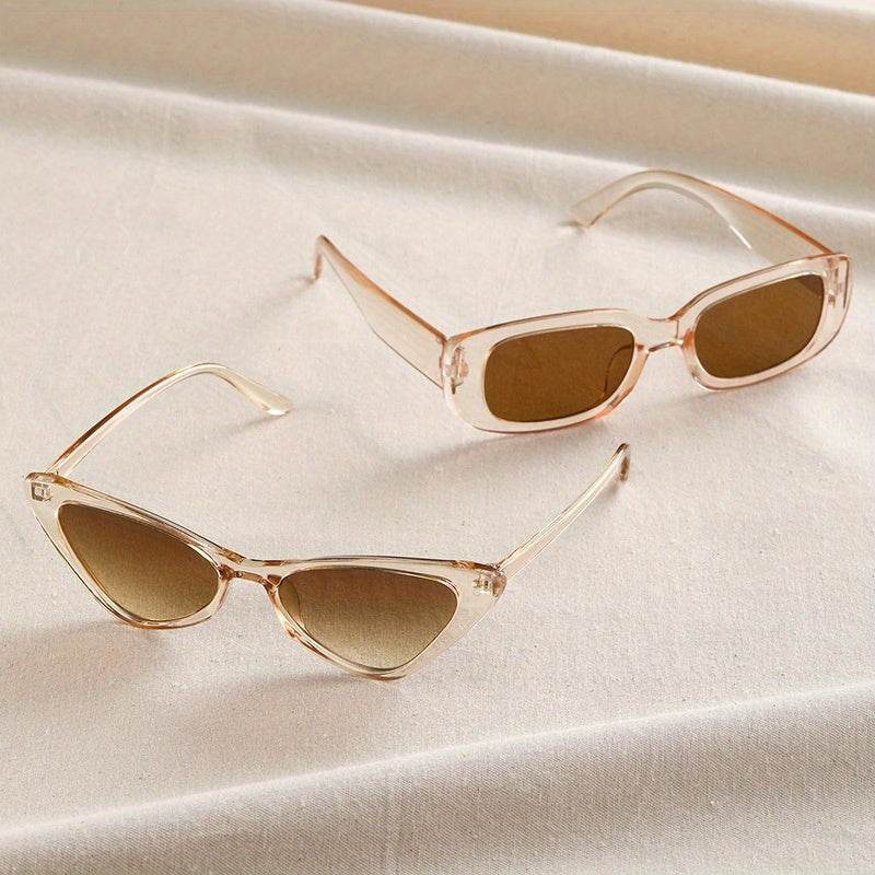Clear Frame Sunglasses Casual Gradient Glasses UV400