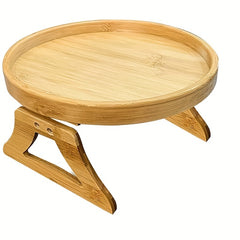 Foldable Wooden Sofa Tray for Drinks Snacks Phone