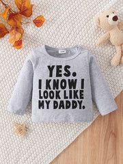 Boys Like Daddy Graphic T-shirt Kids Casual Pullover
