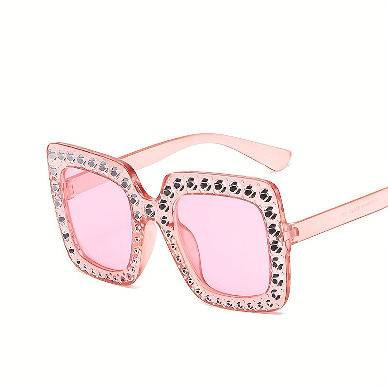 Oversized Rhinestone Decor Sunglasses Gradient Glasses UV400
