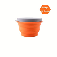 500ML Collapsible Silicone Bowl With Lid for Outdoor Camping