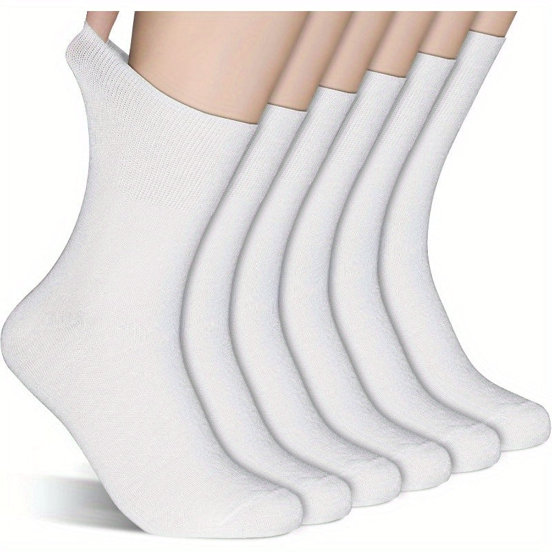 6 Pairs Diabetic Socks for Men & Women, Extra Roomy Toe Seams, Non Binding Top