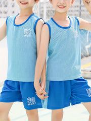 2PCS Kids Vest Sports Set Sleeveless Top & Shorts