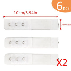 6pcs Bra Strap Extenders Adjustable Lingerie Accessories