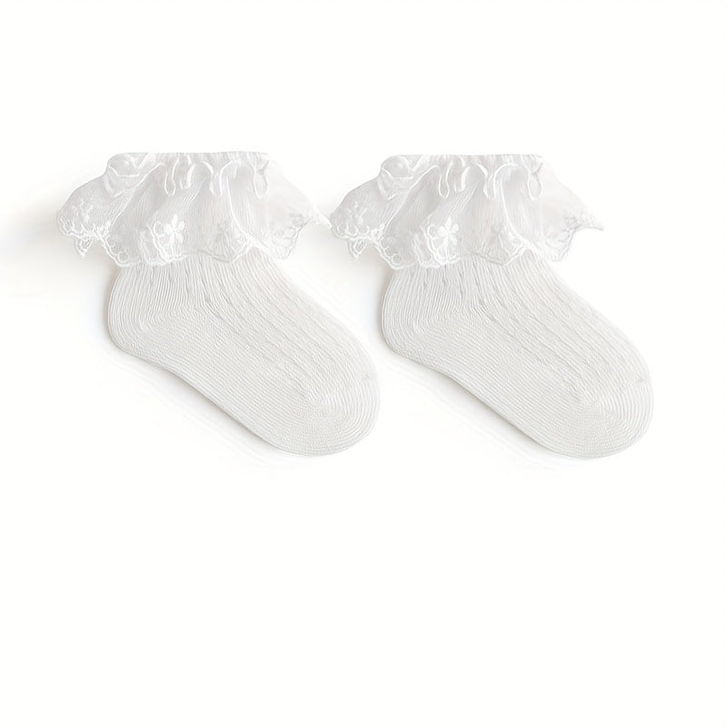 Girls Kids Mesh Lace Ruffled Princess Socks Baby Breathable Comfy Toddler Summer