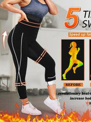 Women's Sauna Sweat Pants High Waist Leggings With Pocket