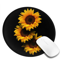 Sunflower Soft Mini Mouse Round Mouse Mat Non Slip Base Waterproof Mouse Pad
