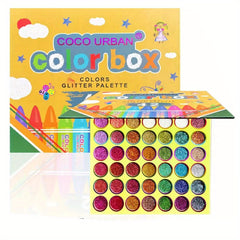 42 Colors Glitter Sequin Eyeshadow Palette for Cosplay Halloween Dance Party