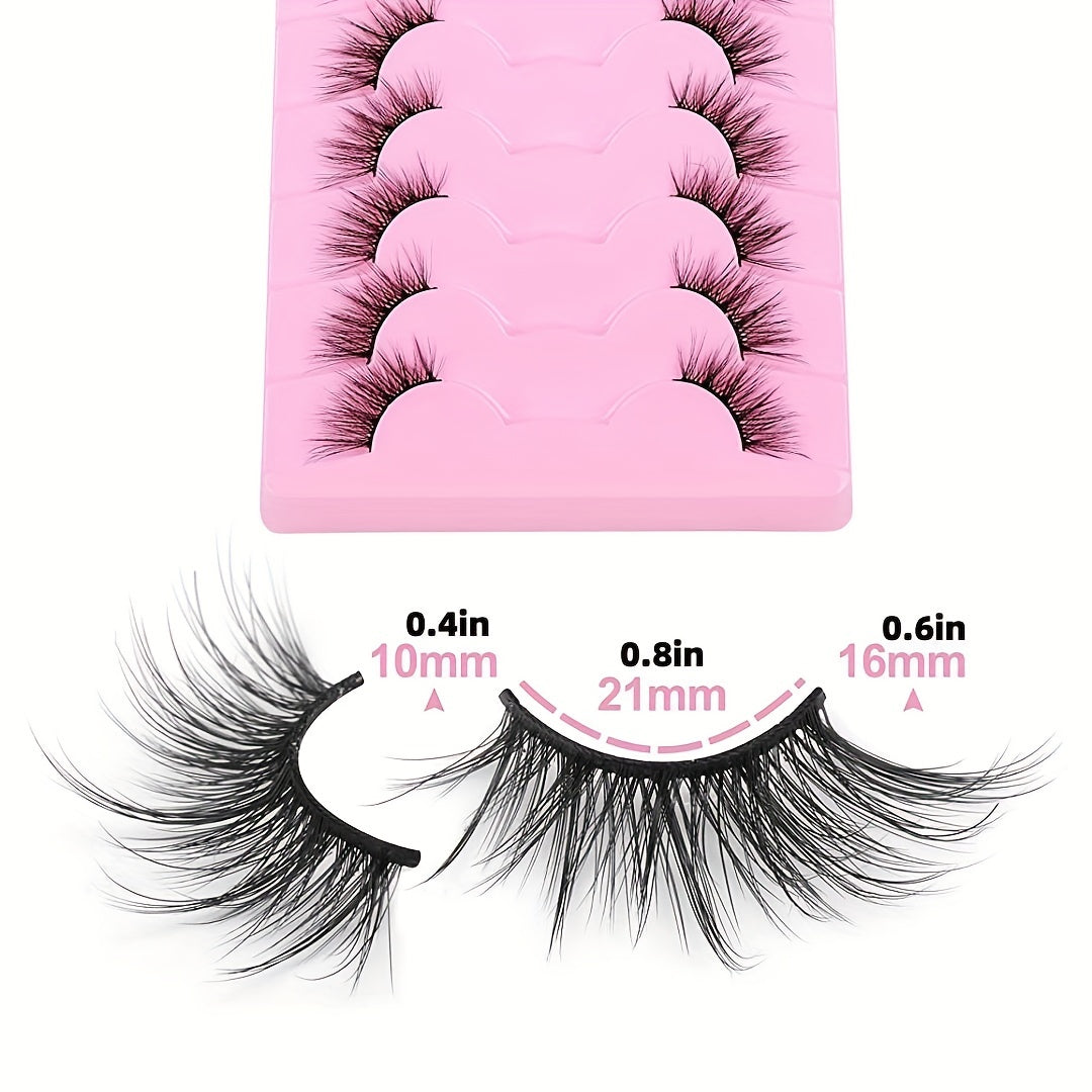Soft Fluffy D Curl Half Eye Lashes, Natural Faux Mink False Eyelashes