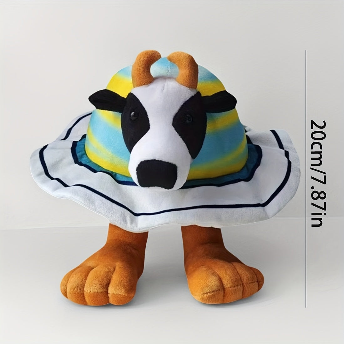 Tung Tung Sahur Plush Toy Soft Stuffed Animal with Colorful Striped Hat