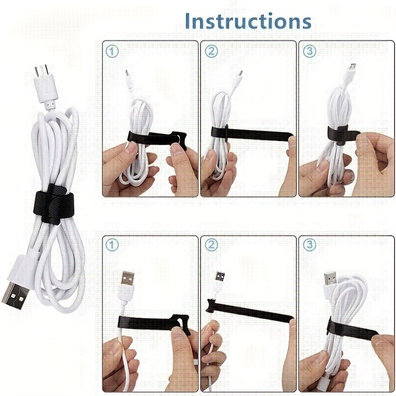 10Pcs Cable Straps Keep Desk Tidy