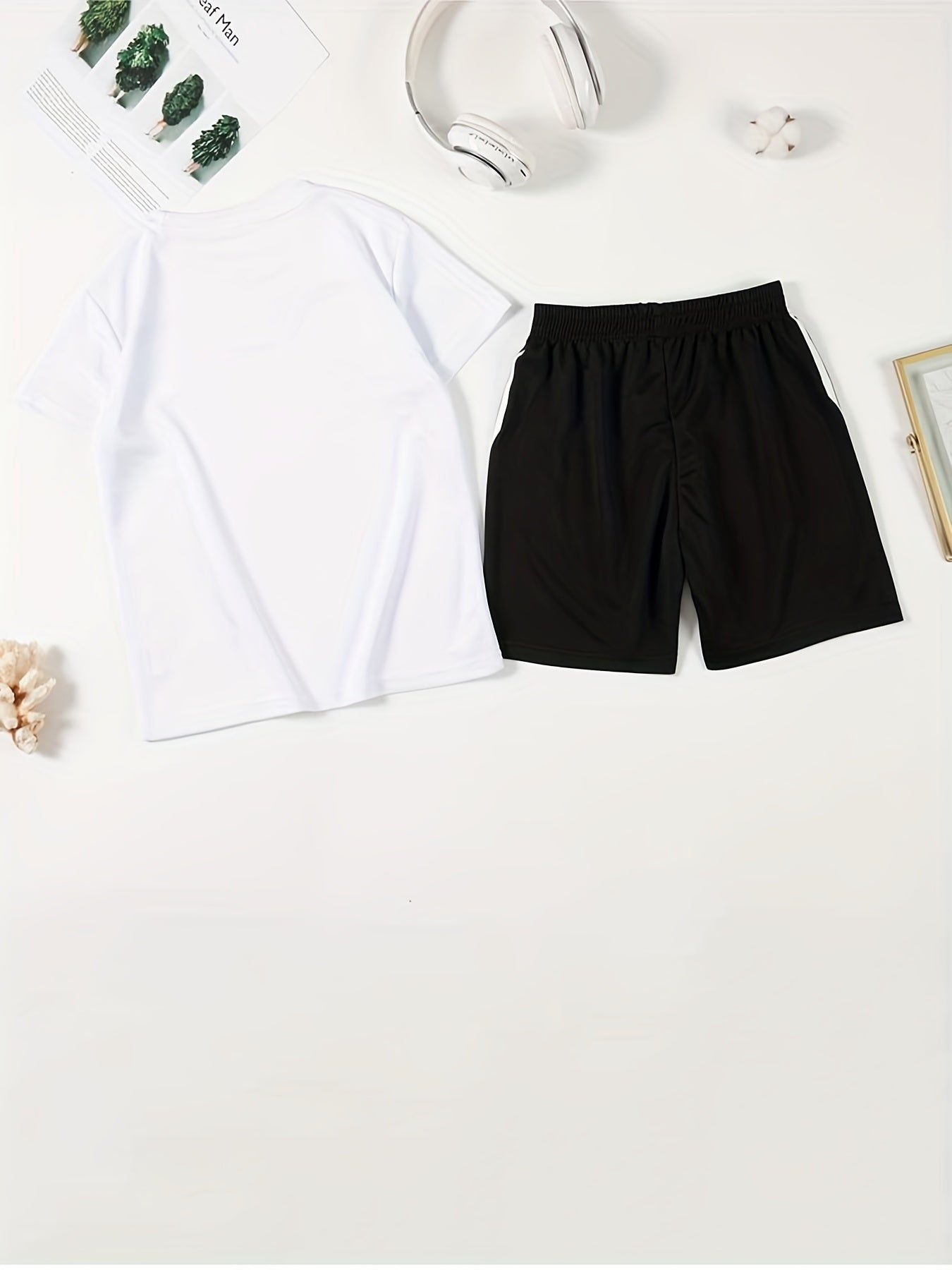 Boy's Quick Drying Sports Suit Breathable Two-piece Shorts & T-shirt Set