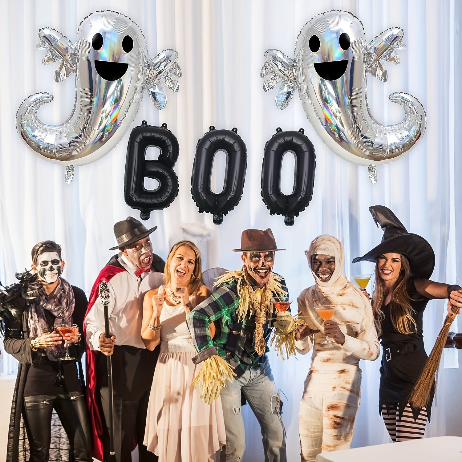 88 x 83 cm Foil Ghost Balloons Halloween Party Decorations