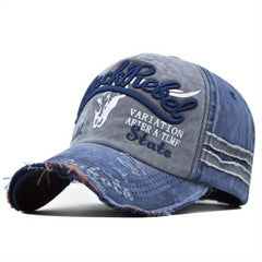Vintage Ripped Baseball Cap Letter Embroidery Distressed Dad Hat