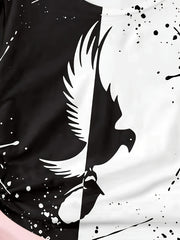 Girls Flying Eagle Print Short Sleeve T shirt Comfy Tees Pullover