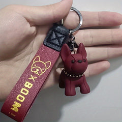Cute French Bulldog Keychain PVC Cartoon Style