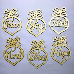 6pcs Heart Wooden Christmas Tree Crafts Ornament