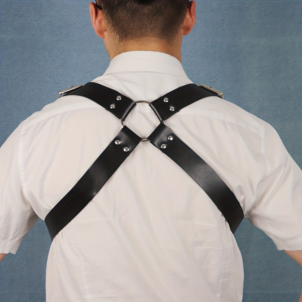 Men's Punk Suspenders Waist Belt Leather Belt