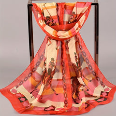 Vintage Chiffon Scarf Breathable Shawl Thin Travel Beach Towel