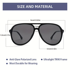 Retro Polarized Aviator Sunglasses UV Protection Lightweight Glasses