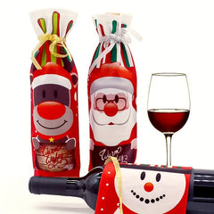 Christmas Wine Bottle Bag Santa Snowman Deer Red Wine Set